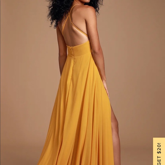 Lulu’s Yellow Backless Maxi Dress size SM NWT! - Picture 5 of 7